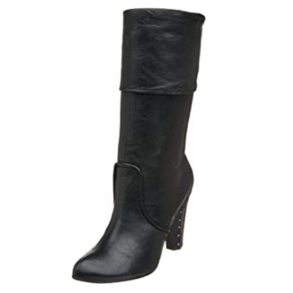 Frye Black Bethany Cuff Shortie Distressed Mid Calf Boots Size 7
